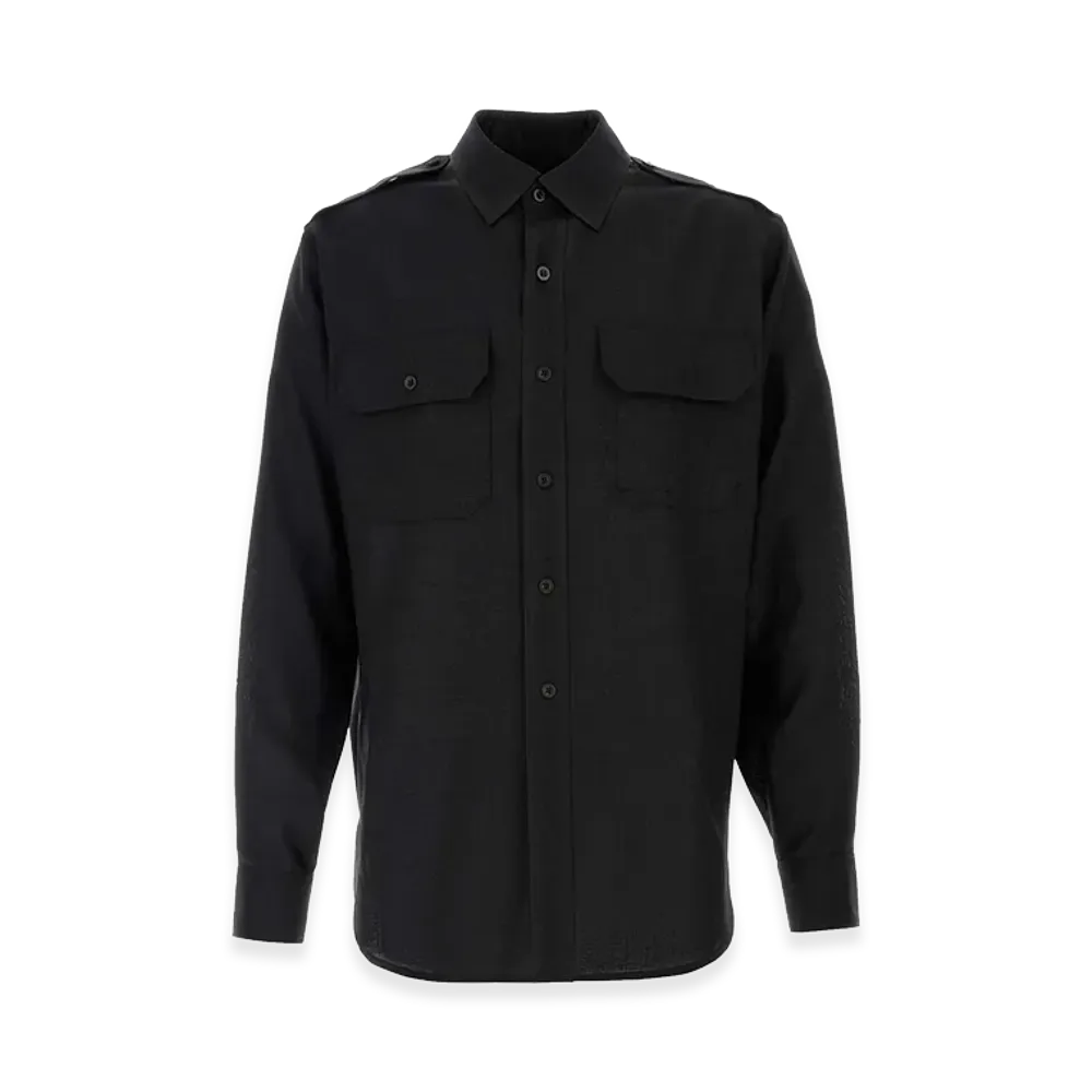 Maison Margiela Slate Wool Shirt "Black"