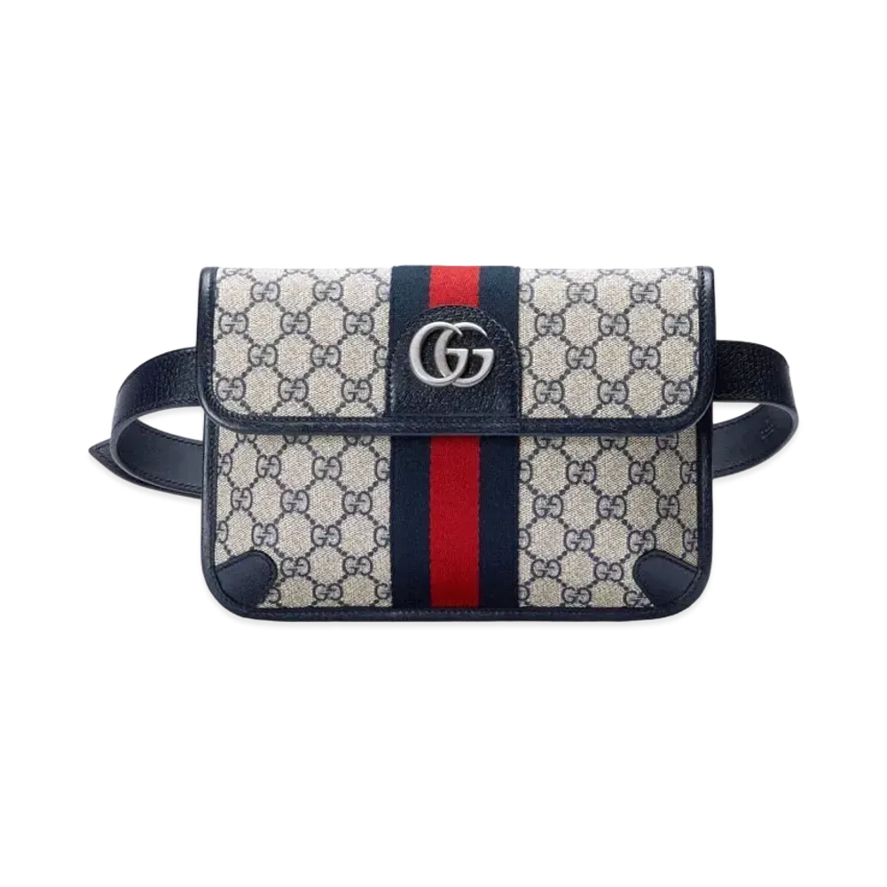 GUCCI Ophidia Belt Bag GG Supreme Canvas "Beige/Blue"