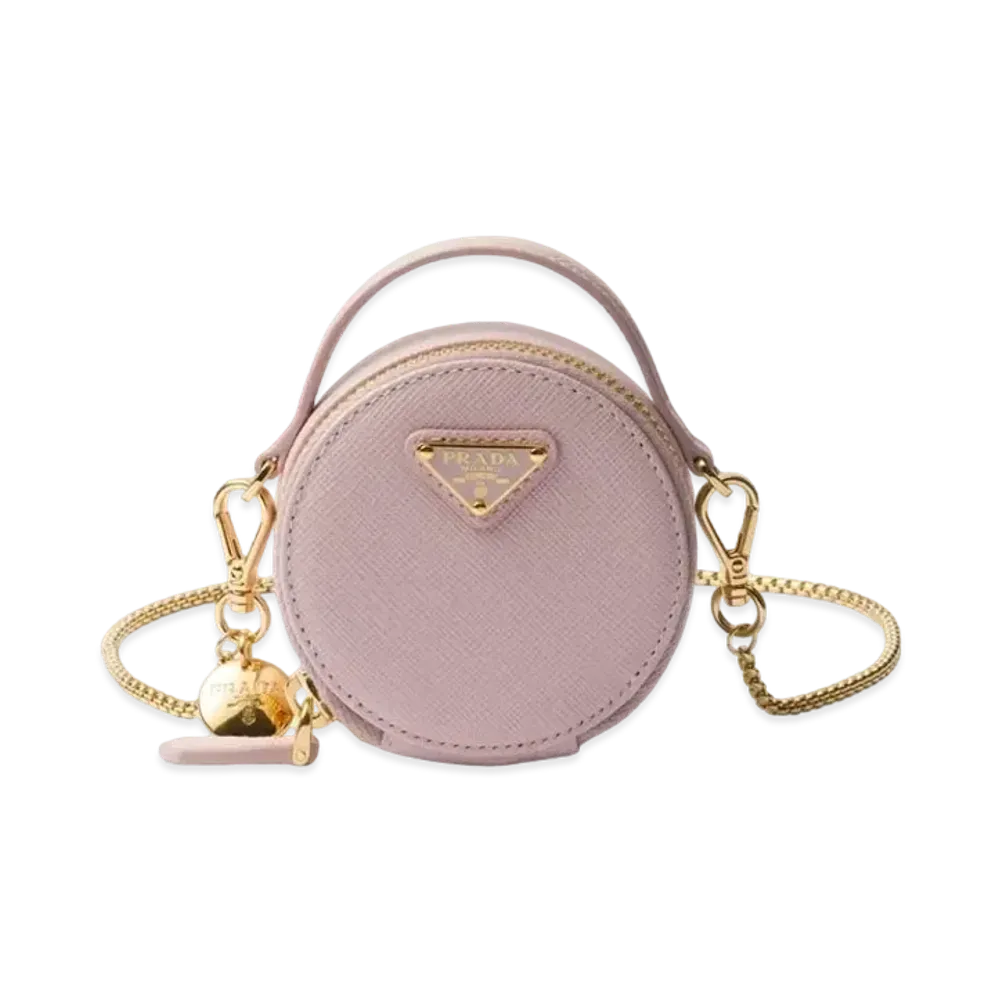PRADA Saffiano Leather Mini Pouch "Pink"