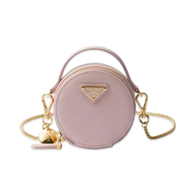 PRADA Saffiano Leather Mini Pouch "Pink"