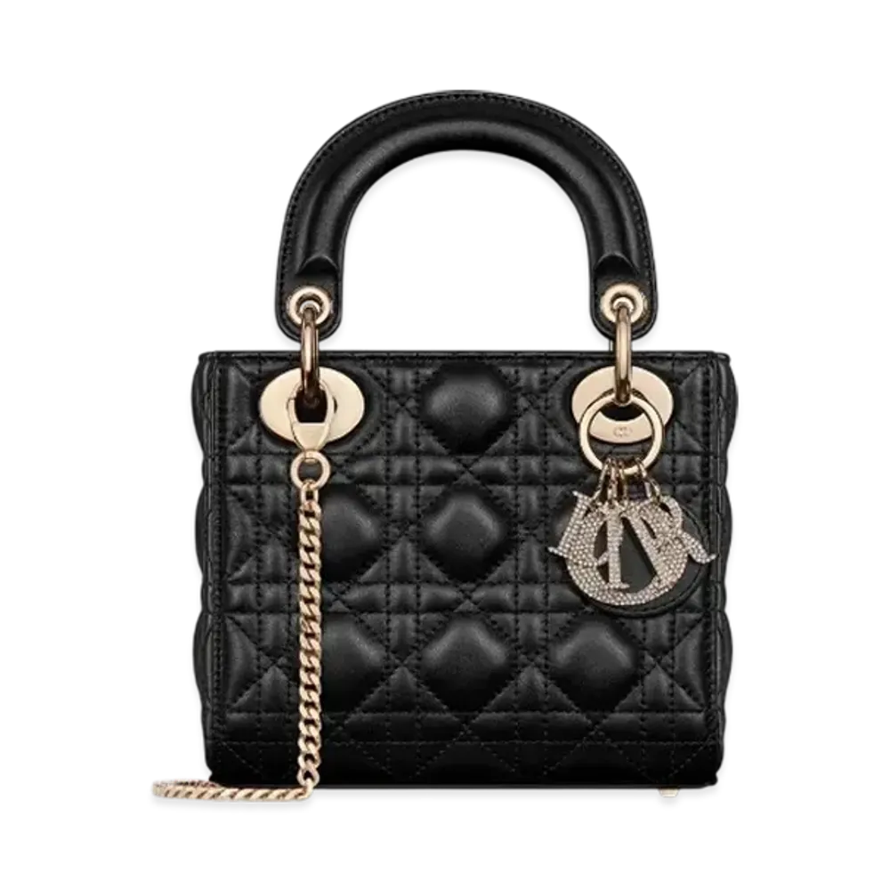 Dior Mini Lady Dior Bag Cannage Lambskin "Black"