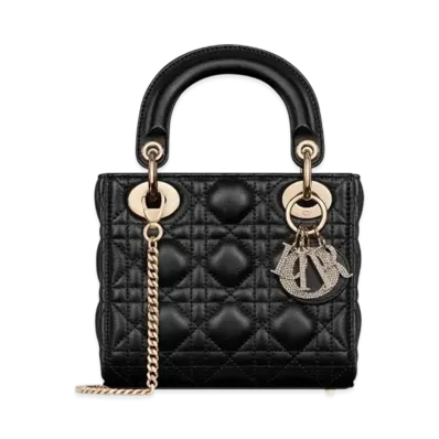 Dior Mini Lady Dior Bag Cannage Lambskin "Black"