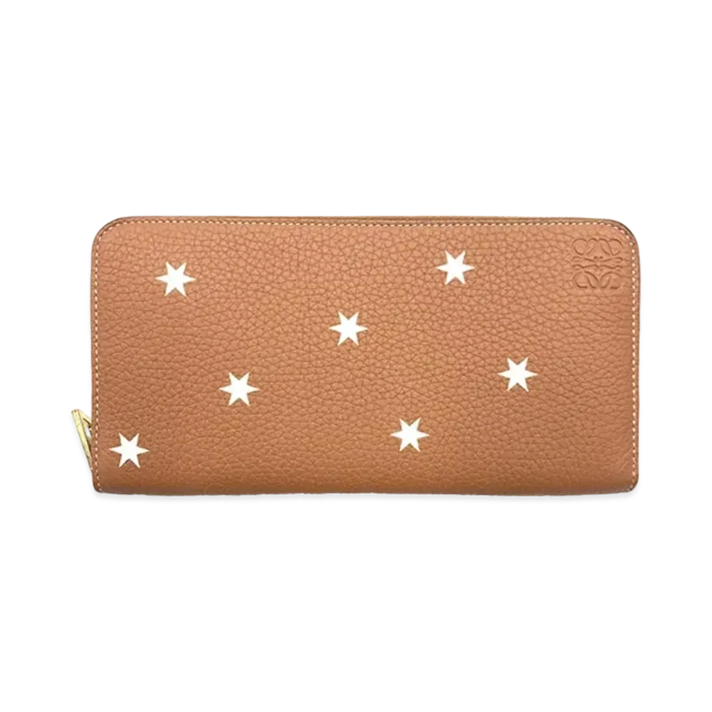 LOEWE Star Print Zip Around Wallet "Brown"