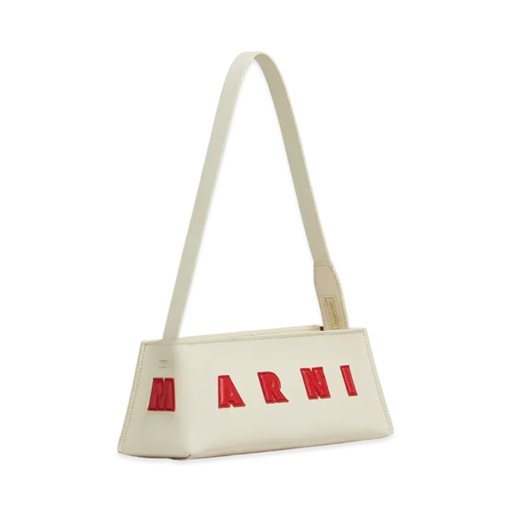 MARNI Museo Baguette Bag in Leather "Ivory/Lacquer"