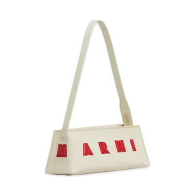 MARNI Museo Baguette Bag in Leather "Ivory/Lacquer"