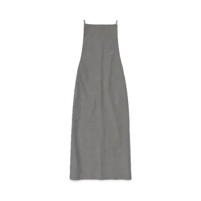 AURALEE Tropical Wool Kid Mohair Dress "Gray Check"