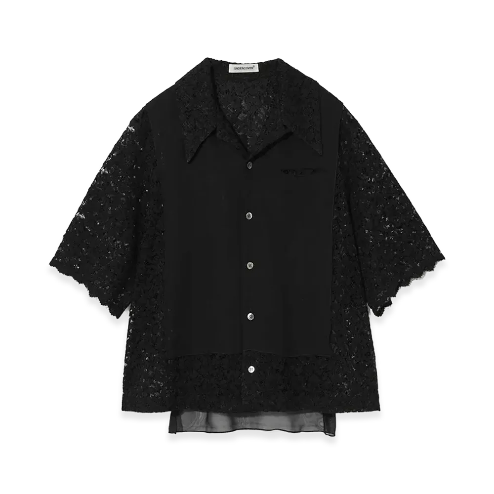 UNDERCOVER Cotton Rayon Lace Shirt "Black"