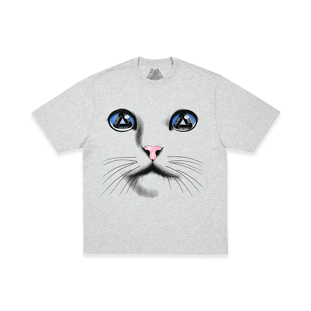 PALACE Cat Face T-Shirt "Grey Marl"