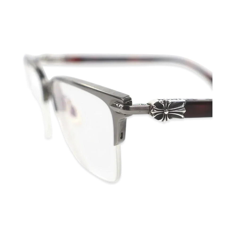 Chrome Hearts Sugar Walls 925 Half Rim Glasses 54 19-143 "Brown"
