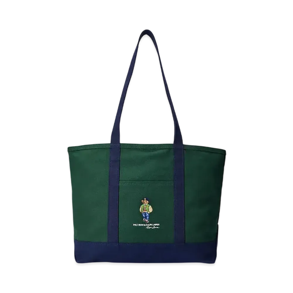 Polo Ralph Lauren Polo Bear Canvas Tote "Green"
