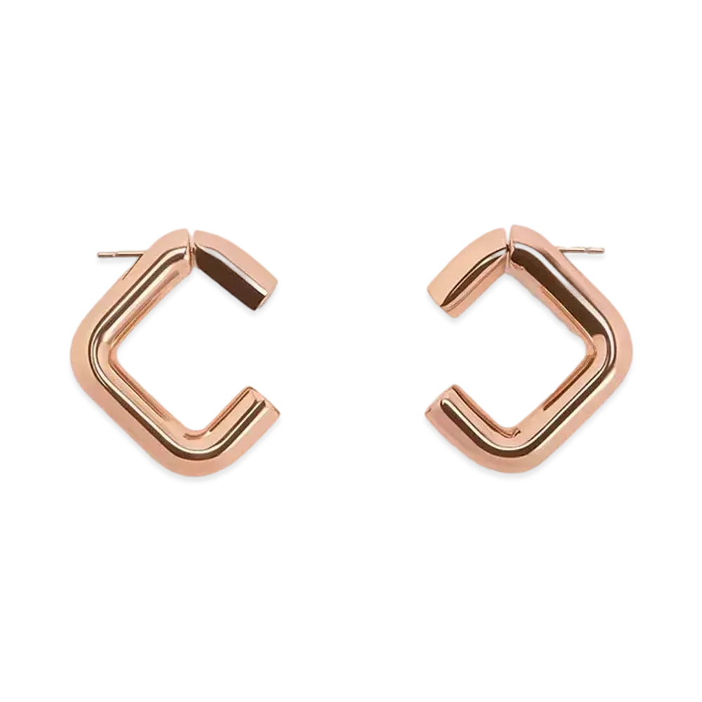 CHARLES & KEITH Angular Hoop Earrings "RoseGold"