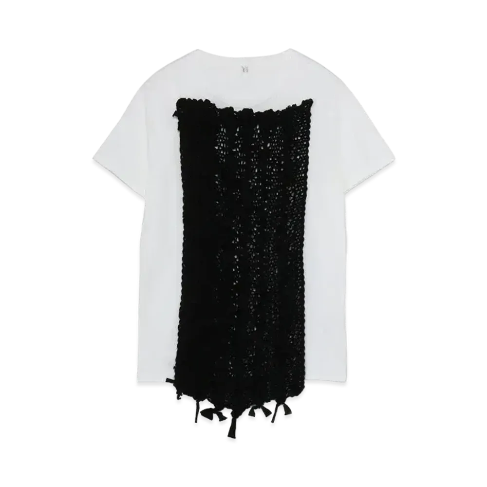 Yohji Yamamoto Y's COTTON PLAIN STITCH SHORT SLEEVE WITH KNIT "White"