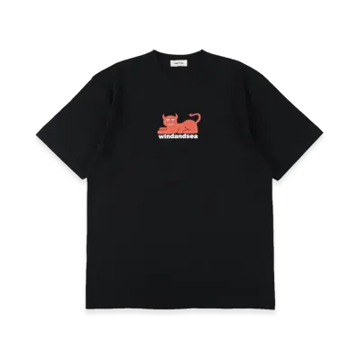 WIND AND SEA x Toy Machine Devil Cat Tee "Black"
