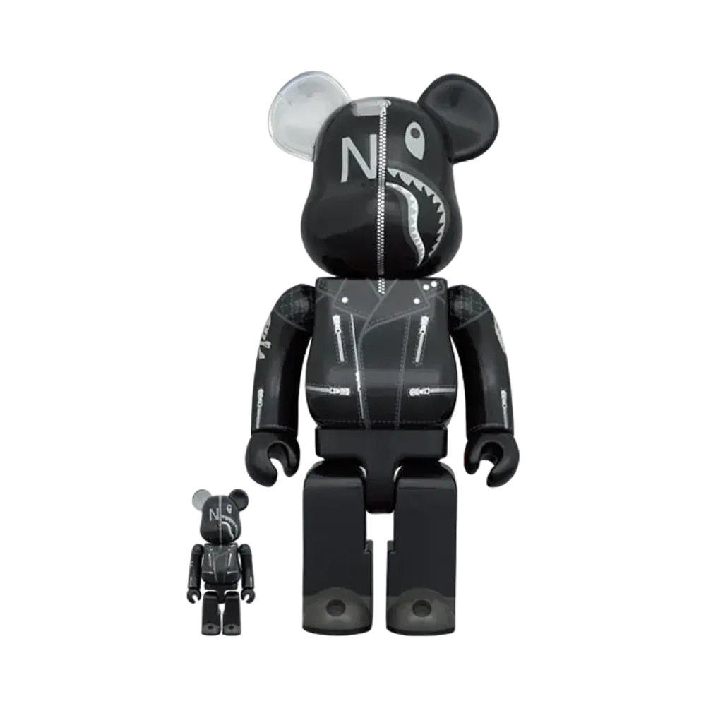 Bearbrick x A Bathing Ape(R) x Neighborhood(R) 100% & 400% "Black"