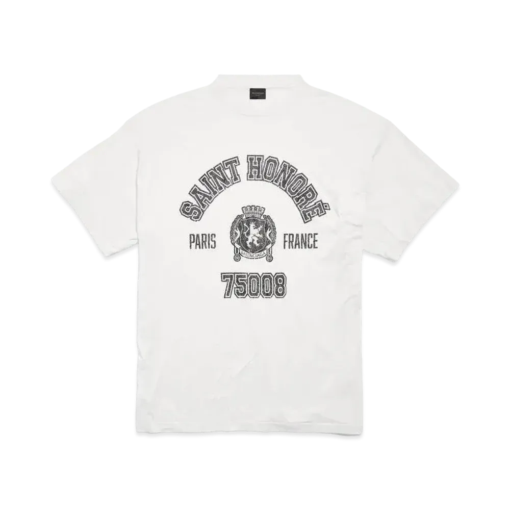 BALENCIAGA Saint-Honore T-Shirt Oversized in Dirty Vintage Jersey "White"