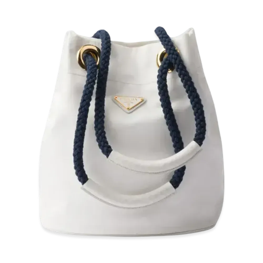 PRADA Mariner Re-Nylon Small Bucket Bag "White"