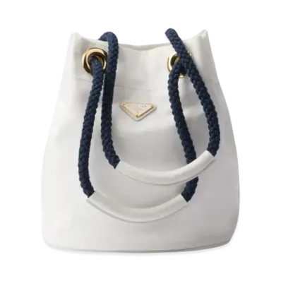 PRADA Mariner Re-Nylon Small Bucket Bag "White"