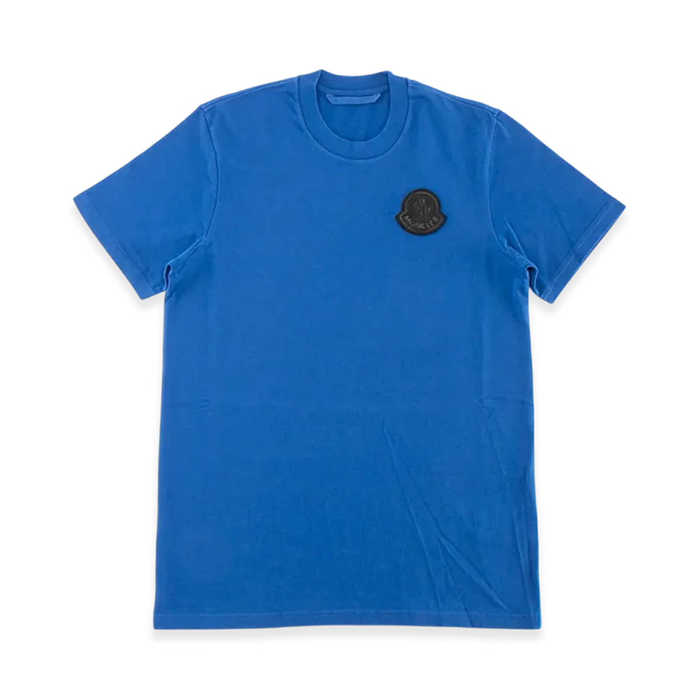 Moncler Men's Felt Patch Short Sleeve T-Shirt "Navy"