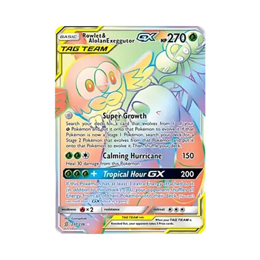 モクロー&アローラナッシーGX RR [237/236]【英語版】(サン&ムーン「ユニファイドマインズ」)