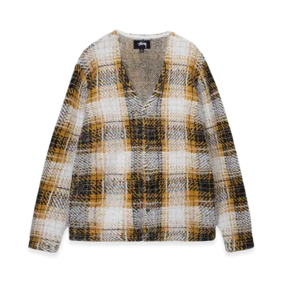Stussy Hairy Plaid Cardigan "Gold"