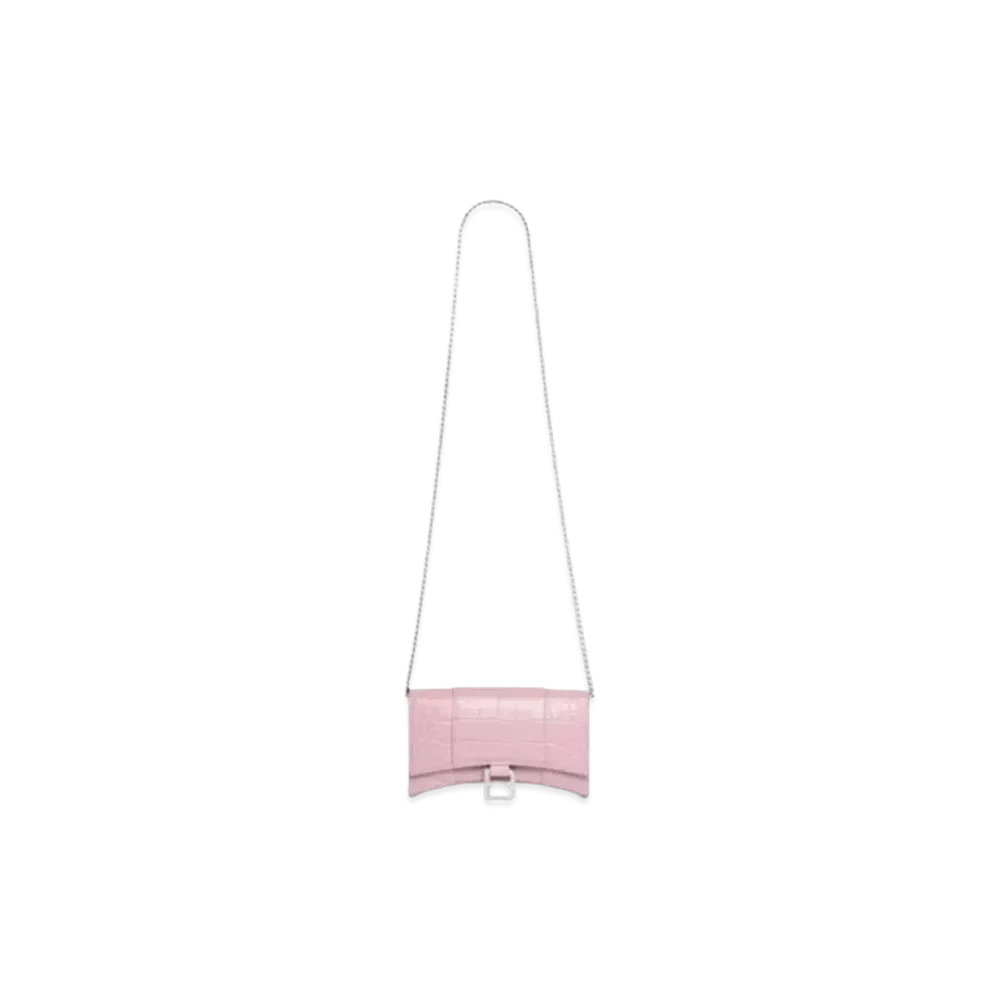 BALENCIAGA Hourglass Chain Mini Wallet "Pink"