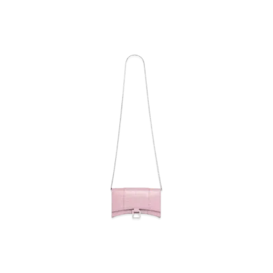 BALENCIAGA Hourglass Chain Mini Wallet "Pink"