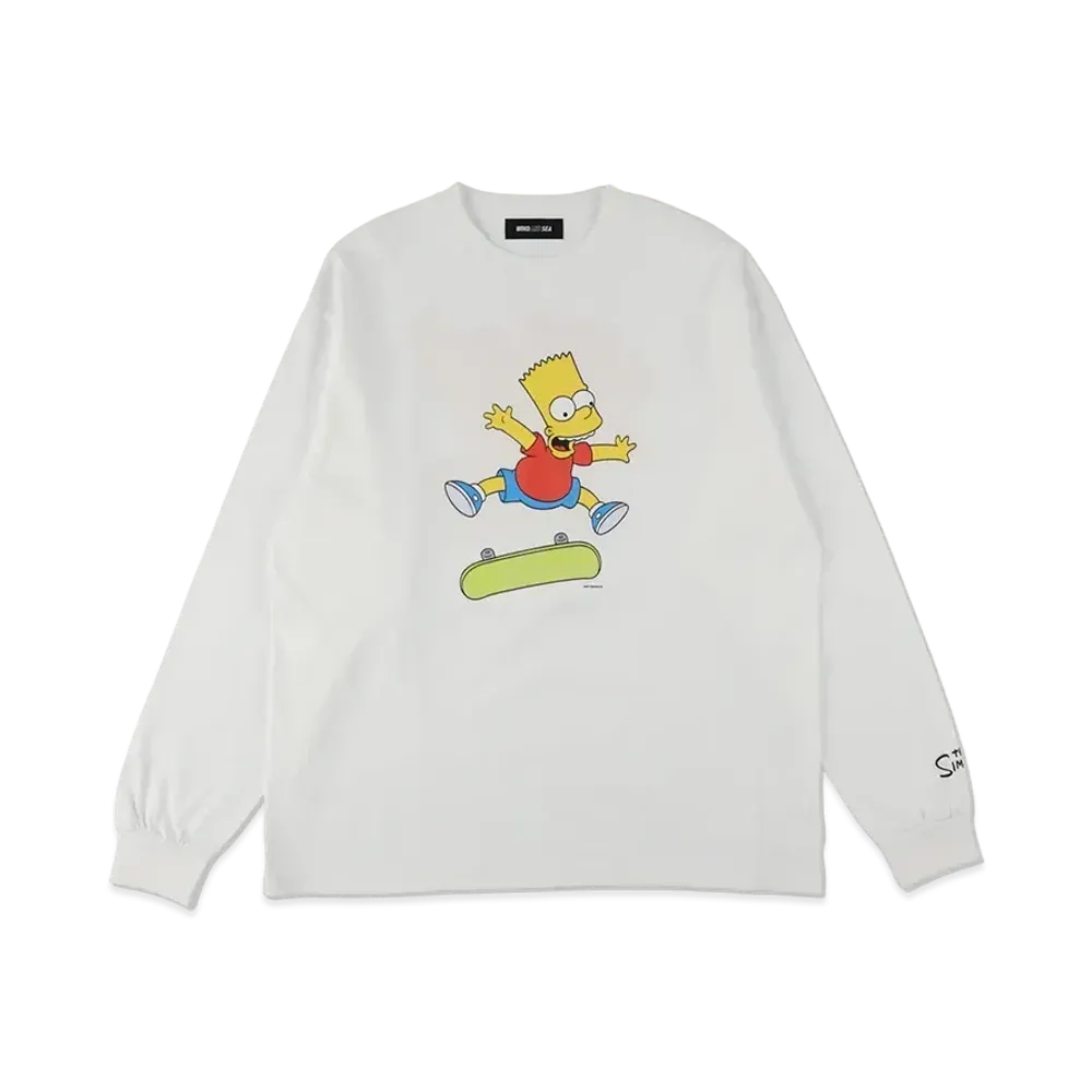 WIND AND SEA THE SIMPSONS / WDS Bart Kickflip L/S Tee "White"