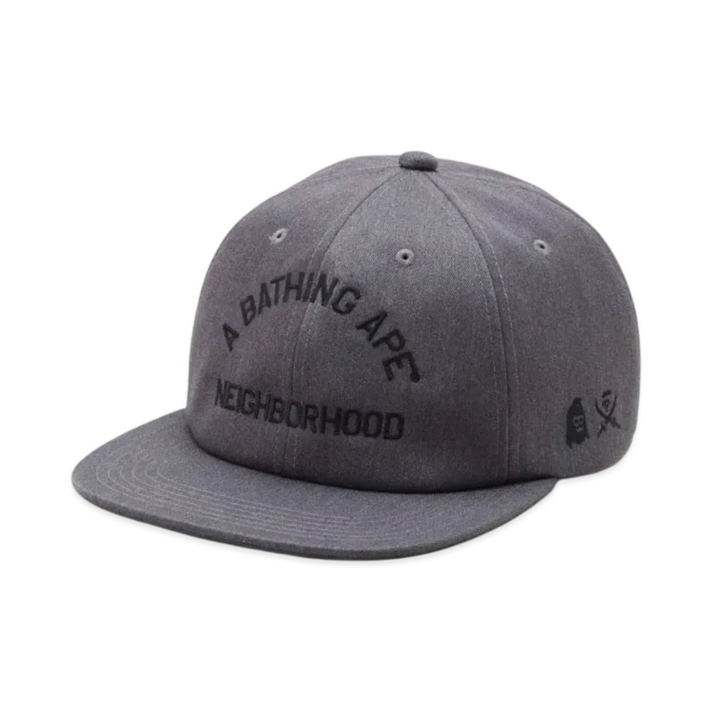 NEIGHBORHOOD x A BATHING APE Panel Cap "Gray"