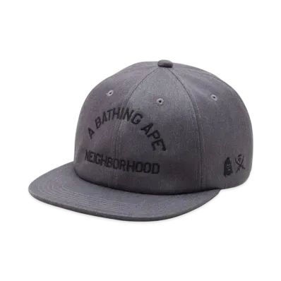 NEIGHBORHOOD x A BATHING APE Panel Cap "Gray"