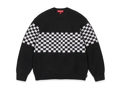 Supreme Checkerboard Pilled Sweater "Black"