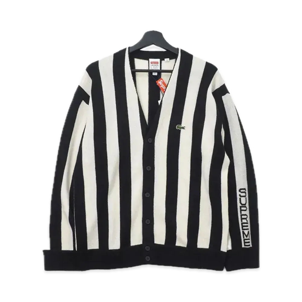 Supreme x LACOSTE Stripe Cardigan "Black"