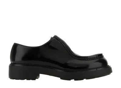 PRADA Brushed Leather Lace-Up Shoes "Black"