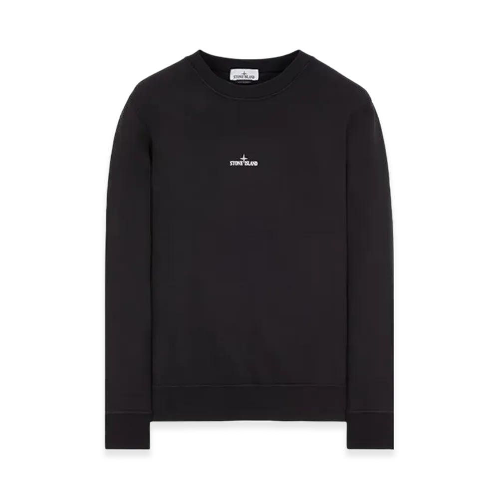 Stone Island 66563 Tape Five Print Brushed Cotton Fleece Crewneck Sweatshirt - 23FW "Black"