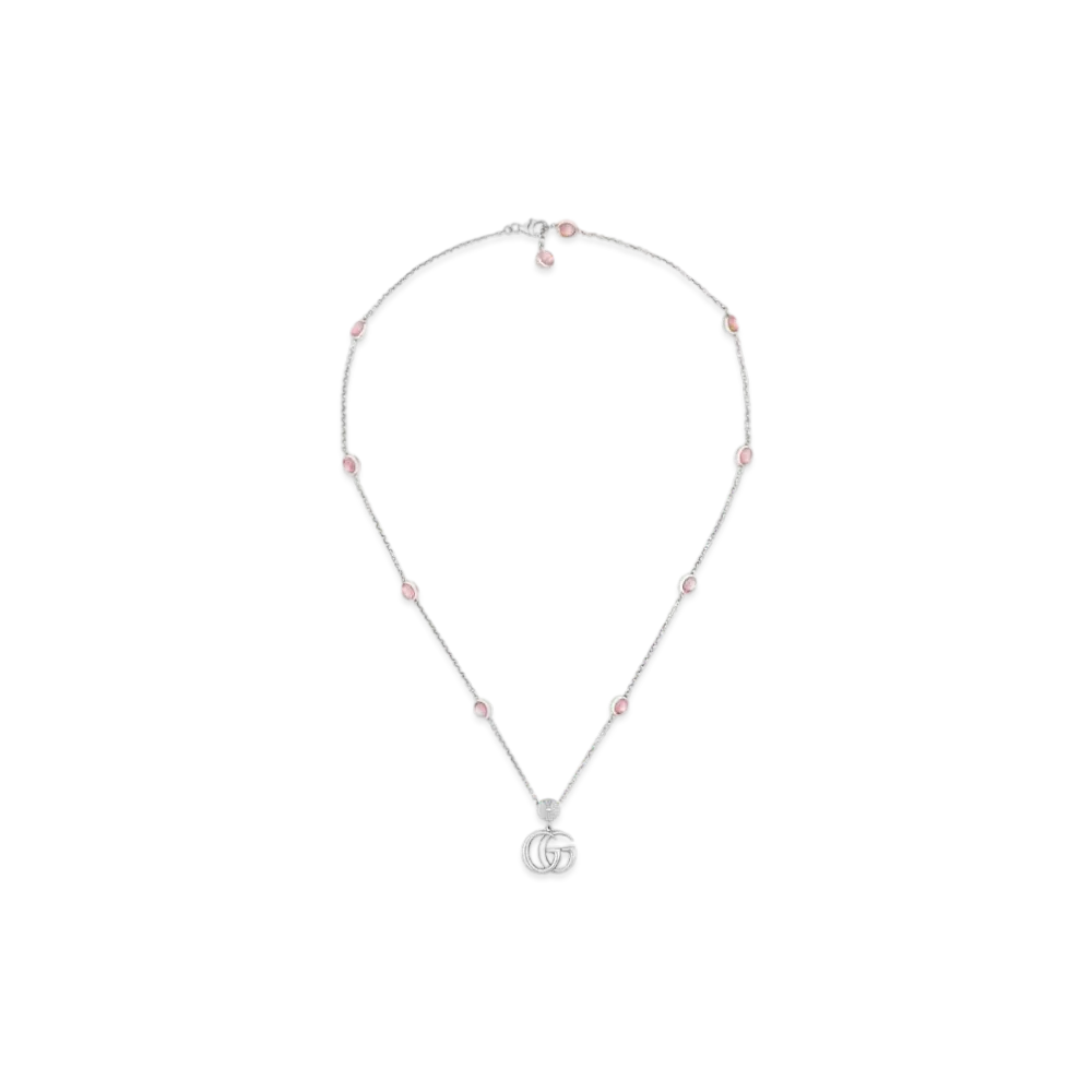 GUCCI Double G Mother Of Pearl Necklace "Pink"