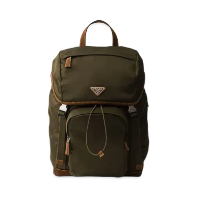 PRADA Re-Nylon And Suede Backpack "Brown"