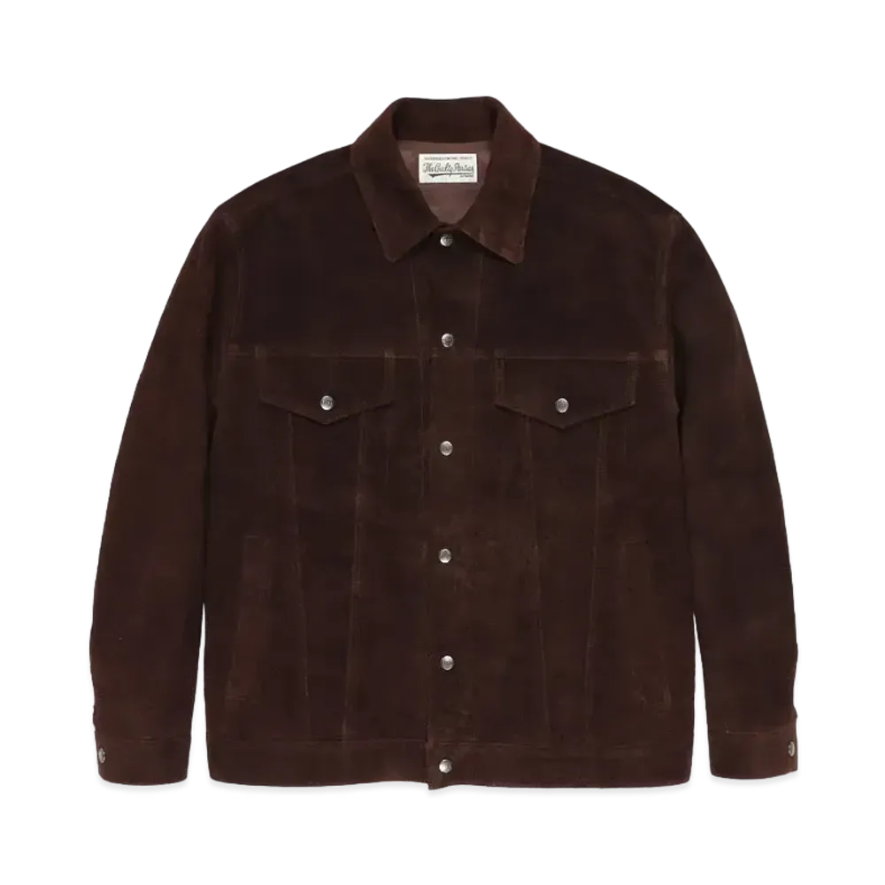 WACKO MARIA SUEDE LEATHER TRUCKER JACKET "Dark Brown"