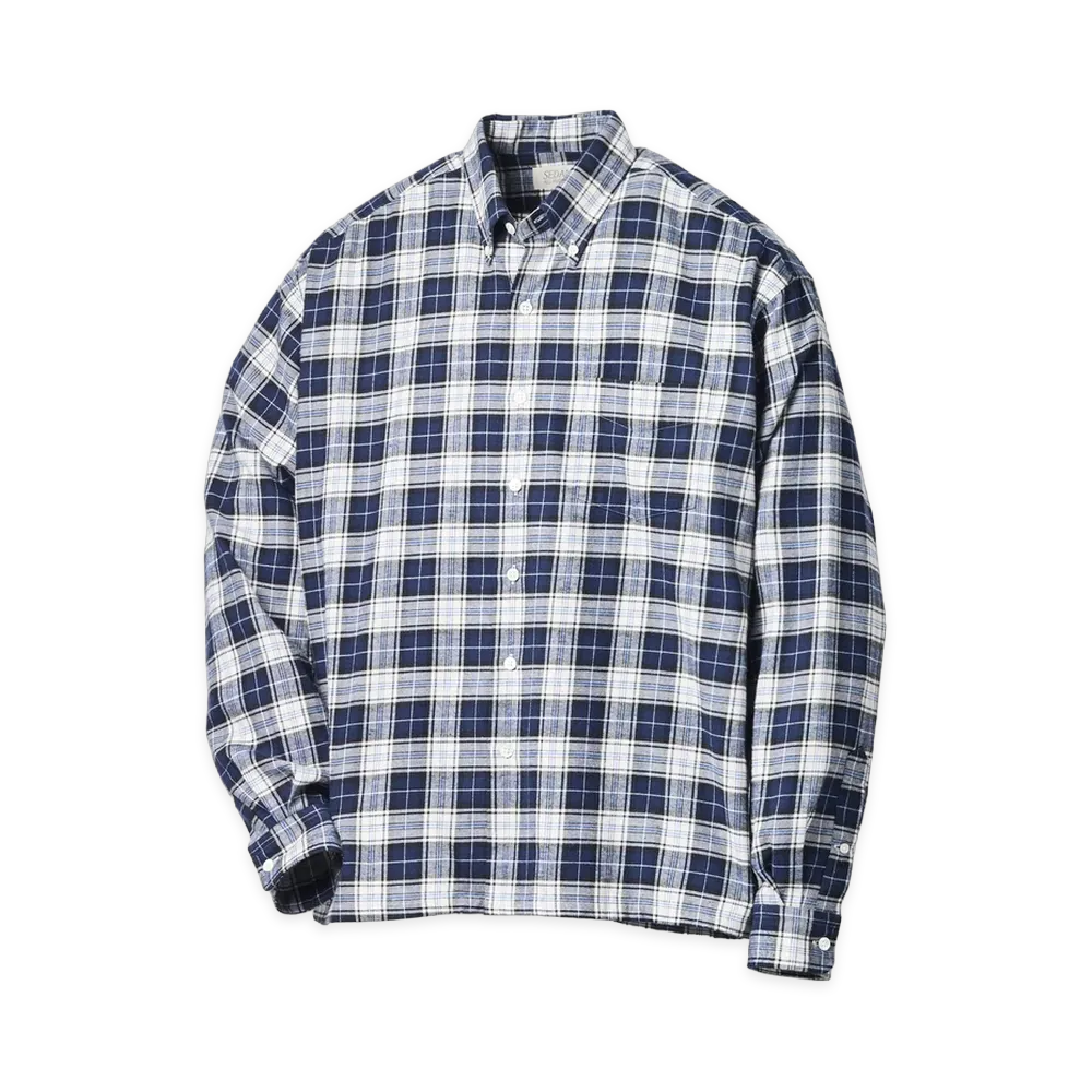 SEDAN ALL-PURPOSE Box Plaid BD Shirts "Navy/White"