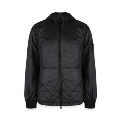 Stone Island Q0325 Garment Dyed Micro Yarn Primaloft-TC Packable Hooded Light Jacket - 23FW "Black"