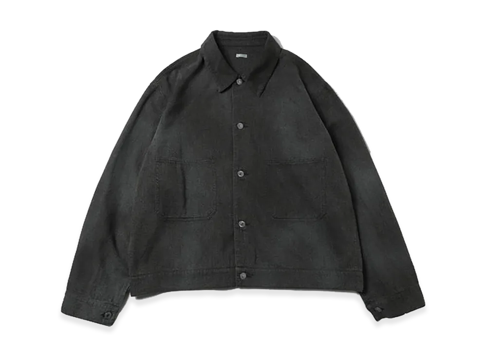 A.PRESSE Vintage Black Chambray Work Jacket 