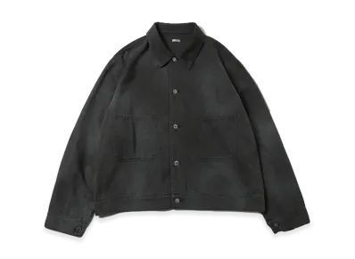 A.PRESSE Vintage Black Chambray Work Jacket "Black"