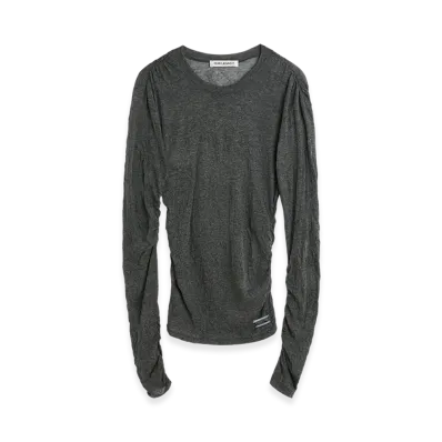 OUR LEGACY Women's Strain Slim Longsleeve "Anthracite Crinkle Gauze"