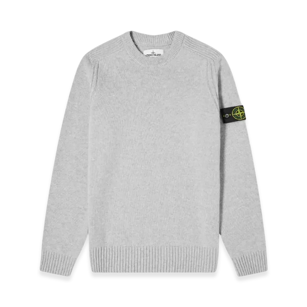 Stone Island 552A3 Lambswool Crew Knit - 20FW "Light Grey"