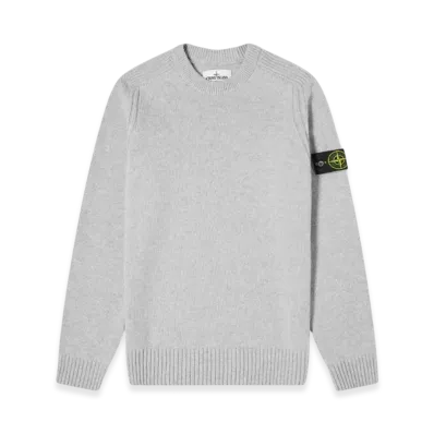 Stone Island 552A3 Lambswool Crew Knit - 20FW "Light Grey"
