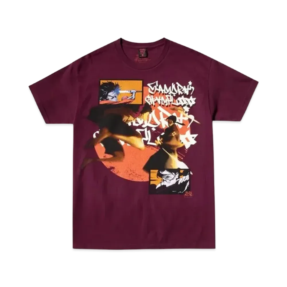 Geeks Rule x SAMURAI CHAMPLOO 15 Silkscreen Printing T Shirt "Bordeaux"