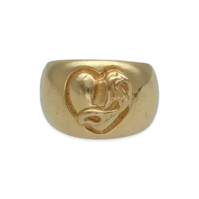 Chrome Hearts 22K Heart In Band Ring "Yellow Gold"