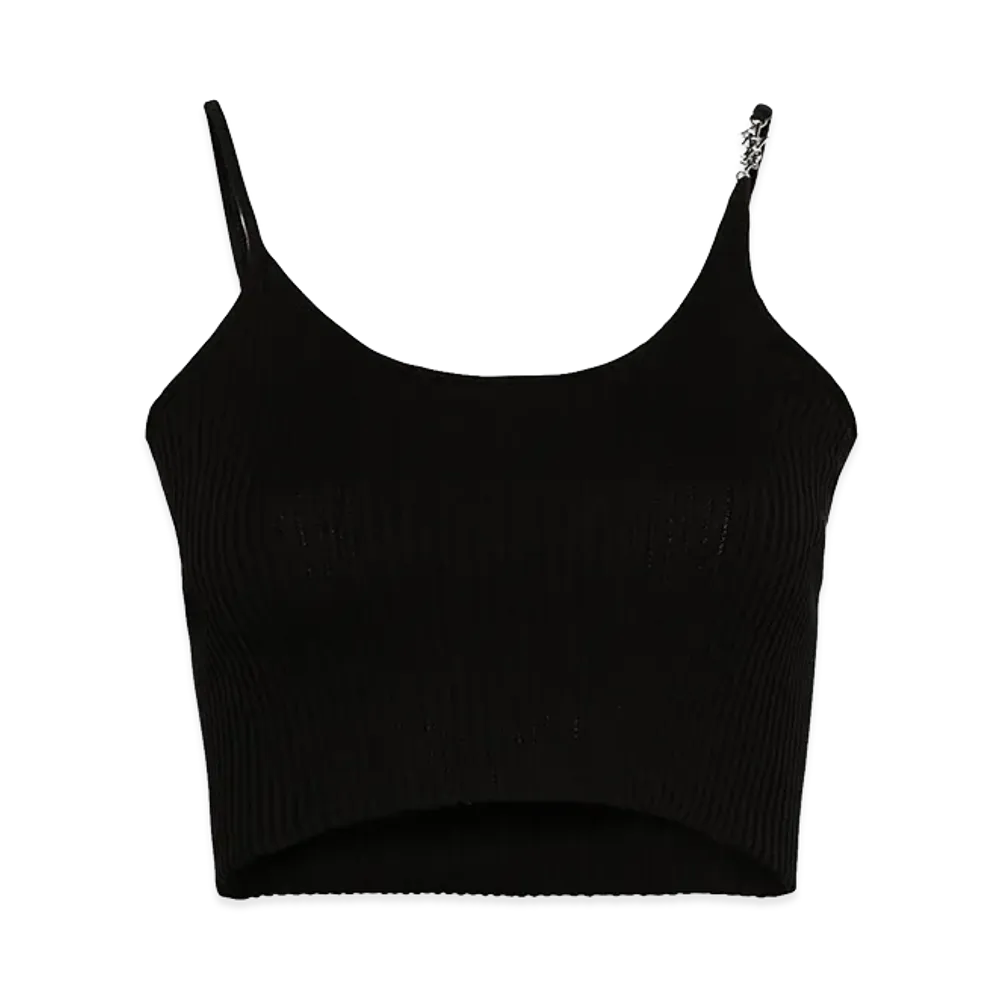 AMIRI Women's Ribbed Cotton Crop Top "Black"