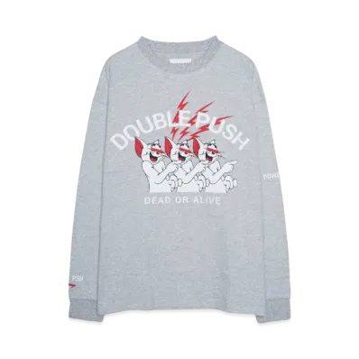 TAIN DOUBLE PUSH HYPE DROP EXCLUSIVE LONG SLEEVE T-SHIRTS "GREY"
