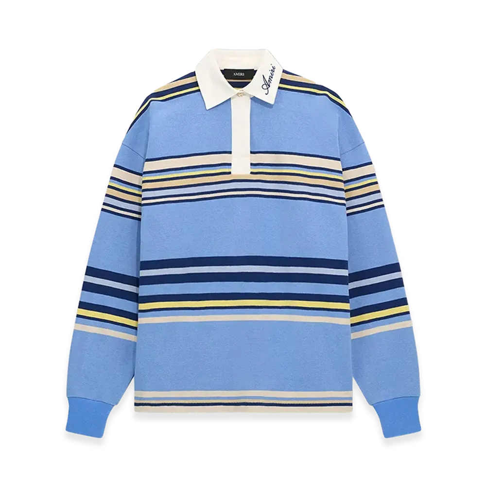 AMIRI Long Sleeve Polos "Blue"