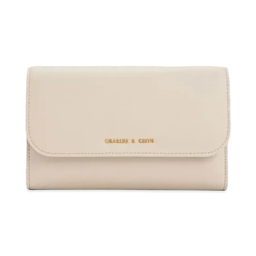 CHARLES & KEITH Magnetic Front Flap Wallet "Ivory"