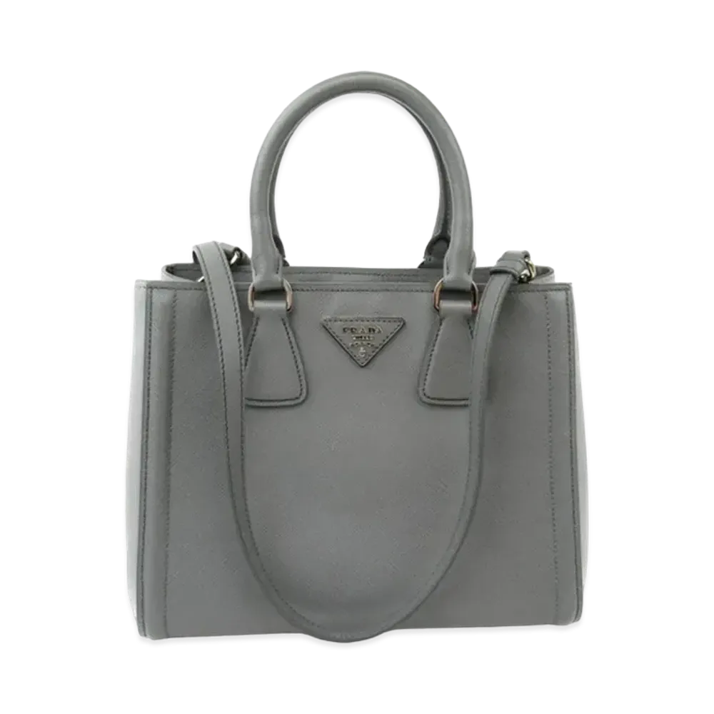 PRADA Saffiano Leather 2WAY Bag "Gray"